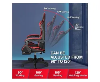 Silla Gaming Negra/Azul Reposapiés Marca desconoci