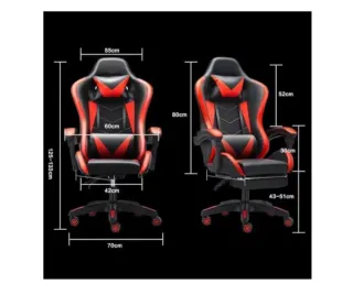 Silla Gaming Negra/Azul Reposapiés Marca desconoci