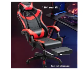 Silla Gaming Negra/Azul Reposapiés Marca desconoci