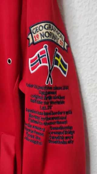 Sudadera Geographical Norway Roja Hombre