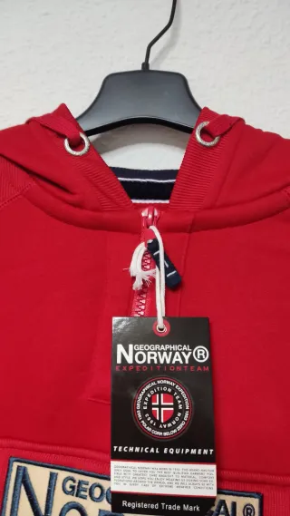 Sudadera Geographical Norway Roja Hombre