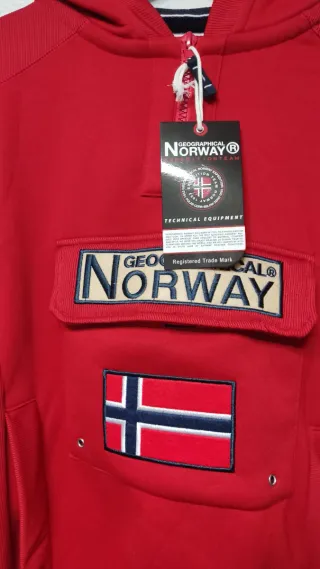 Sudadera Geographical Norway Roja Hombre