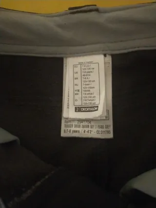 Pantalón montaña nieve niño gris Quechua T 7/8