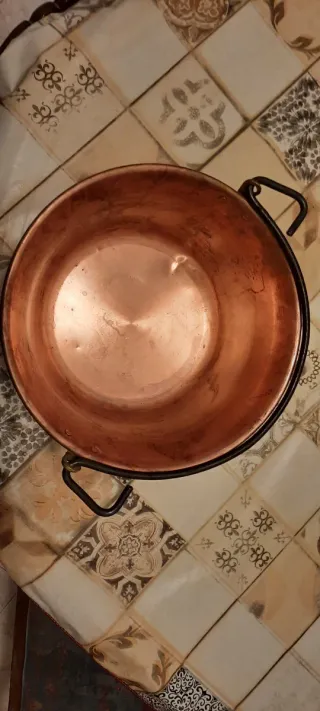 Caldaio in rame con manico