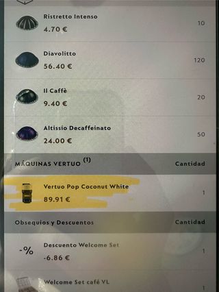 Máquina Nespresso Vertuo Pop Blanca