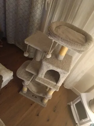 Rascador para gatos de tela y sisal