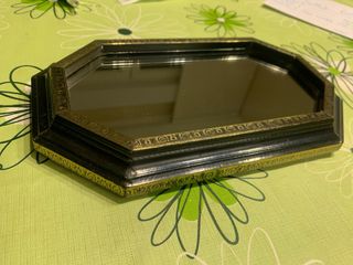 Espejo octogonal madera y detalles dorados