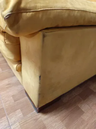 Divano 2 e 3 posti in tessuto giallo