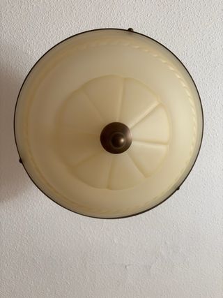Lámpara de techo vintage beige y dorada