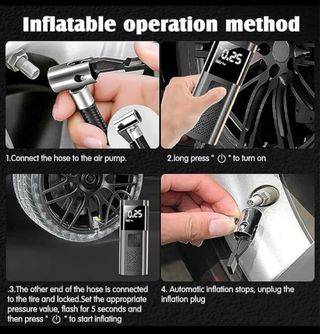 Gonfiatore Portatile LED SOS Auto Moto Palloni