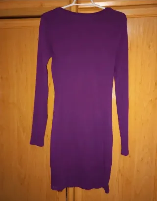 Vestido violeta manga larga talla M