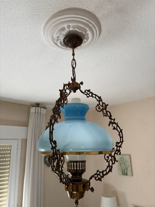 Lámpara colgante vintage cristal y metal