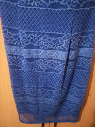 Vestido corto de encaje azul
