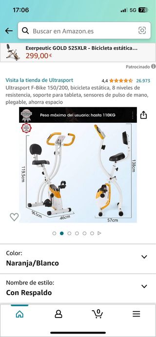 Bicicleta Estática Plegable Ultrasport