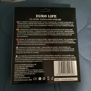 Auriculares Inalámbricos EURO LIFE CD-HP25B