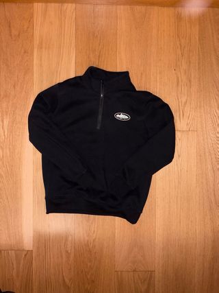 Sudadera Corteiz Negra Media Cremallera