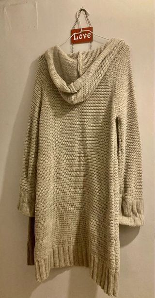 Abrigo largo de lana beige