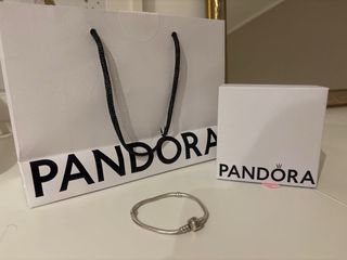 Pulsera Pandora para charms plata, talla 17