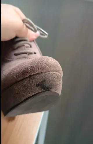 Botín tacón beige con cordones