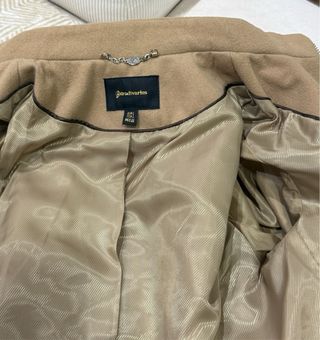 Abrigo Stradivarius Camel Cremallera