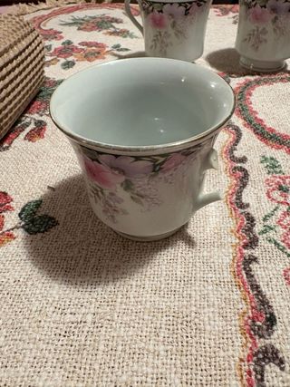 Set 6 Tazzine e Piattini Fiori