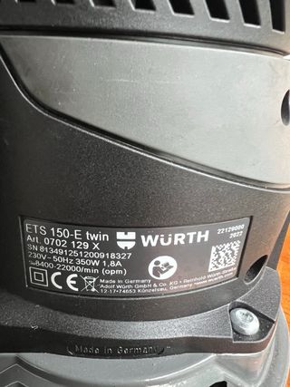 Lijadora rotorbital Würth ETS 150-E Twin