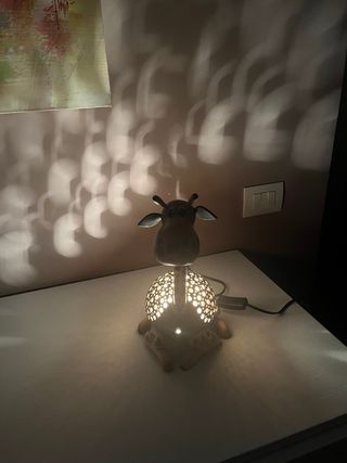 Lampada Giraffa Legno e Cocco