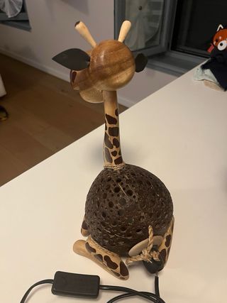 Lampada Giraffa Legno e Cocco