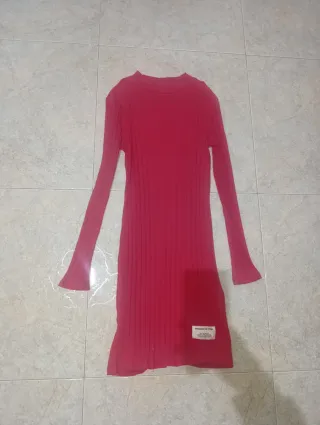 Vestido rojo de canalé sin estrenar