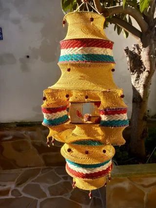 Lámpara colgante artesanal multicolor