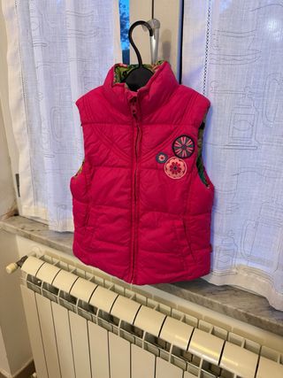 Piumino smanicato bambina double face