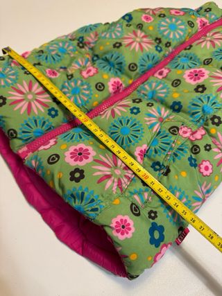 Piumino smanicato bambina double face