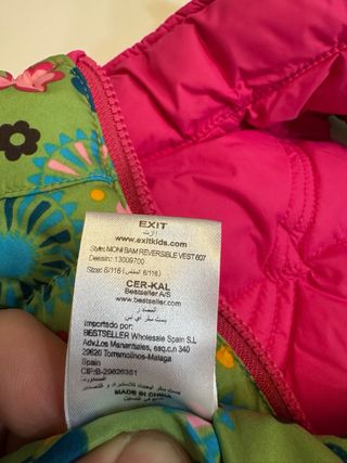 Piumino smanicato bambina double face