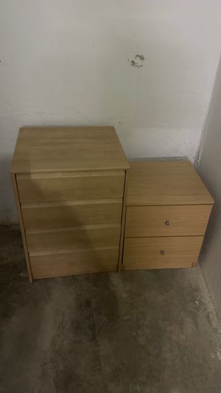 Juego de 2 cajoneras de madera