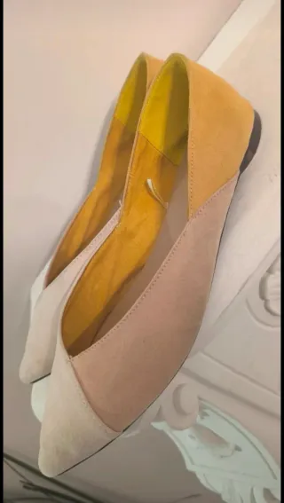 Bailarinas SFERA Beige y Amarillo Talla 38