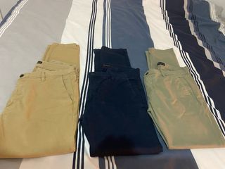 Pantalones Chinos Zara Beige, Azul, Verde Oliva