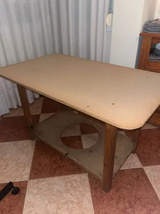 Mesa de camilla con cristal 120x70