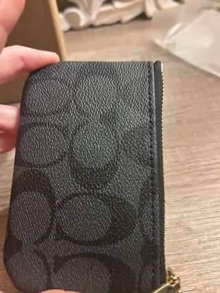 Portamonete Coach monogram nero e oro
