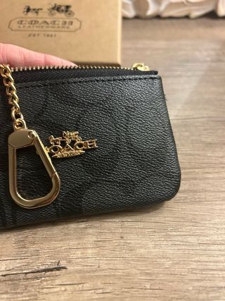 Portamonete Coach monogram nero e oro