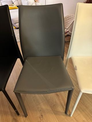 Sedie da pranzo/ufficio in pelle e metallo