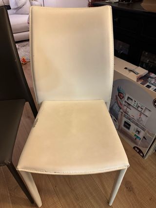 Sedie da pranzo/ufficio in pelle e metallo