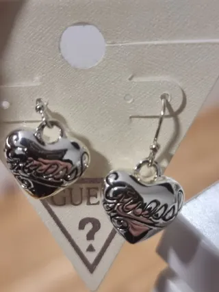 Pendientes Guess Corazón Plata