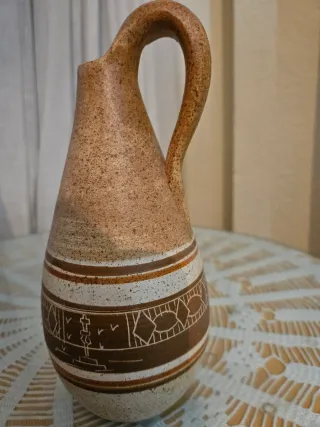 Jarrón Cerámica Danés Vintage Beige/Marrón