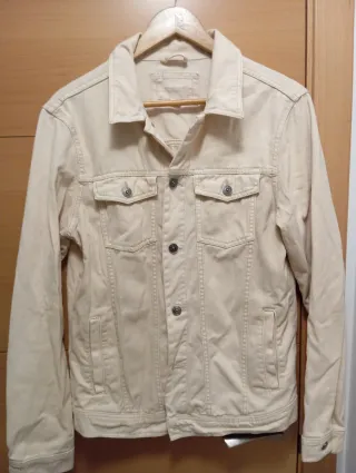 Chaqueta vaquera Pull & Bear beige hombre Talla M