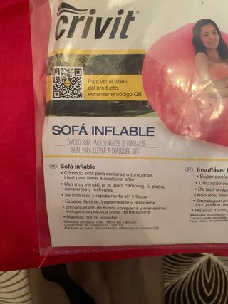 Sofá Inflable Crivit Rosa