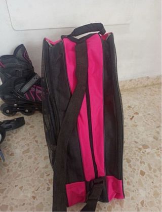 Patines en línea negros y rosas nuevos sin utiliza