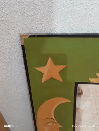 Espejo Madera Sol y Luna Grande