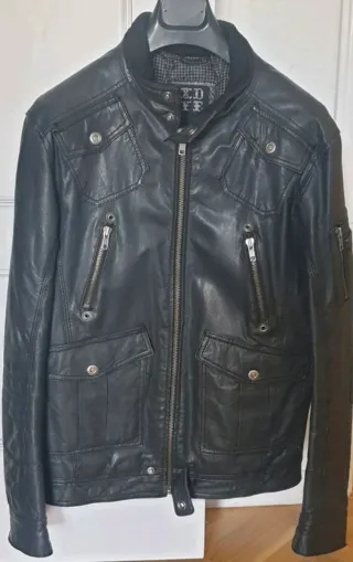 Cazadora Urbana Hombre Negra/Gris