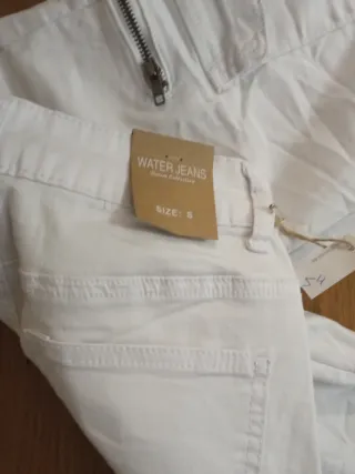 Pantalones blancos cargo elasticos