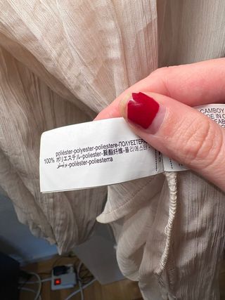 Camisa Zara Beige Talla L Mujer